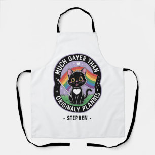 Much Gayer – Funny Cute Black Cat LGBTQ Pride Apron