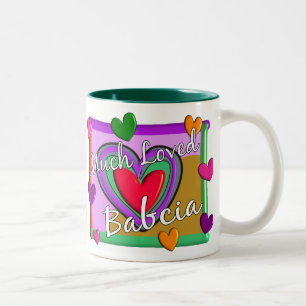 Much Love Babcia (Polish Grandmother) Two-Tone Coffee Mug