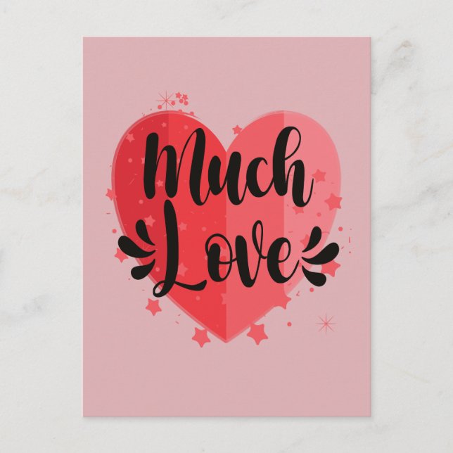 Much Love, Big Heart Postcard (Front)