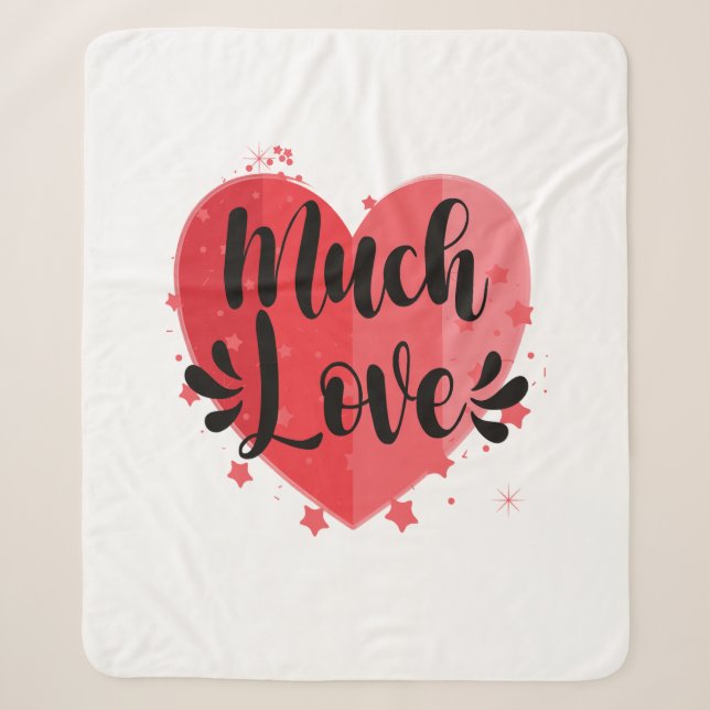 Much Love, Big Heart Sherpa Blanket (Front)