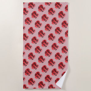 Much Love, Big Hearts Beach Towel