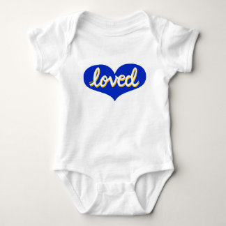 MUCH LOVED - blue love heart- Baby boy/girl Bodysuit
