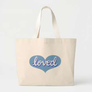 Much Loved - Blue love heart -Baby boy travel tote