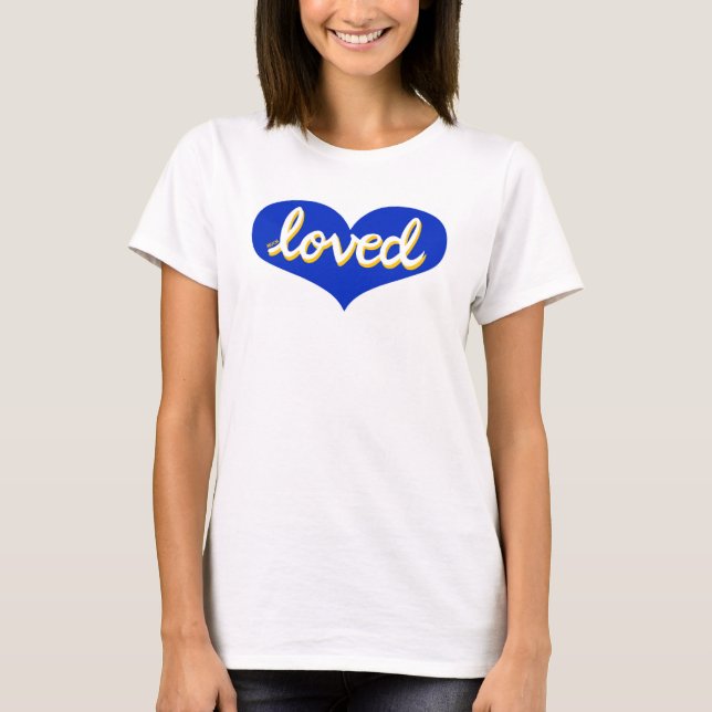 MUCH LOVED - blue love heart-  T-Shirt (Front)