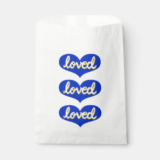 MUCH LOVED -Blue love hearts Favour Bags