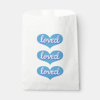 MUCH LOVED -Blue love hearts Favour Bags