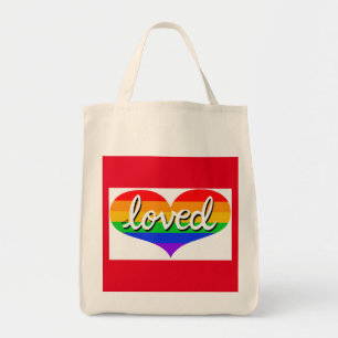 MUCH LOVED - Rainbow love hearts - Organic  Tote Bag