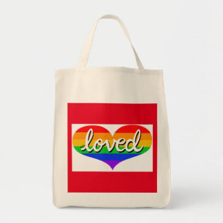 MUCH LOVED - Rainbow love hearts - Organic Tote Bag