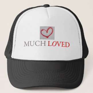 MUCH LOVED - Red graffiti heart Trucker Hat
