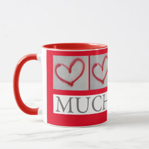 MUCH LOVED  - Red graffiti love heart -  Mug