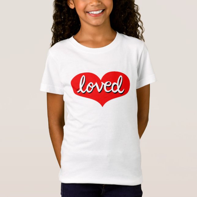 Much Loved -Red love heart - T-Shirt (Front)