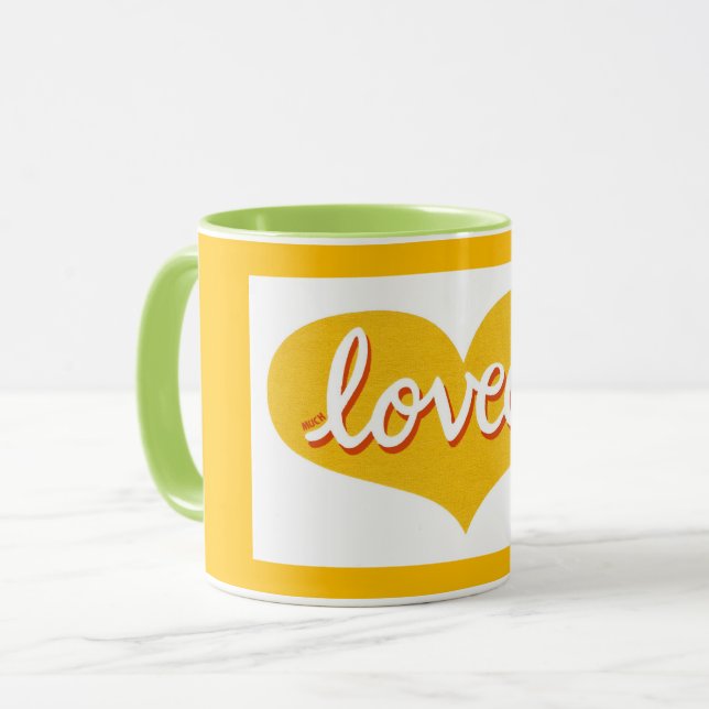 MUCH LOVED - Yellow love heart - Mug (Front Left)
