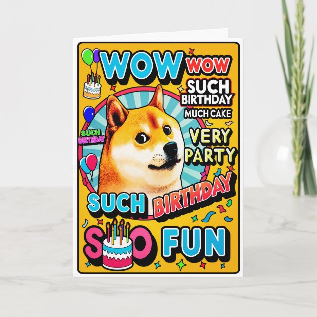 Much Wow! Very Doge Birthday Card (Front)
