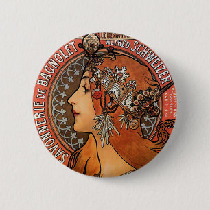 Mucha - Art Nouveau 6 Cm Round Badge
