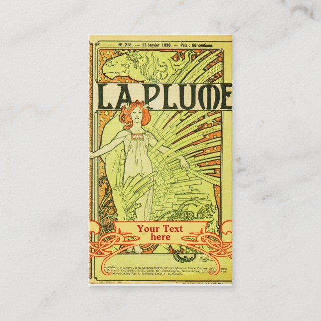 Mucha Art Nouveau - Art Deco Business Cards (Front)