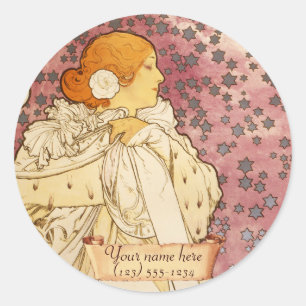 Mucha Art Nouveau  Bookplate Stickers