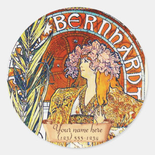Mucha Art Nouveau "Gismonda" Bookplate Stickers