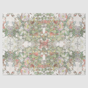 Mucha Art Nouveau Hollyhock Flowers Tissue Paper