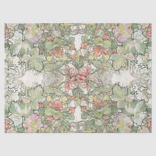 Mucha Art Nouveau Hollyhock Flowers Tissue Paper