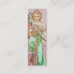 Mucha Art Nouveau Spring Bookmark Business Cards