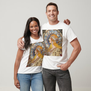 Mucha Art Nouveau T-Shirt -  Zodiac  - La Plume