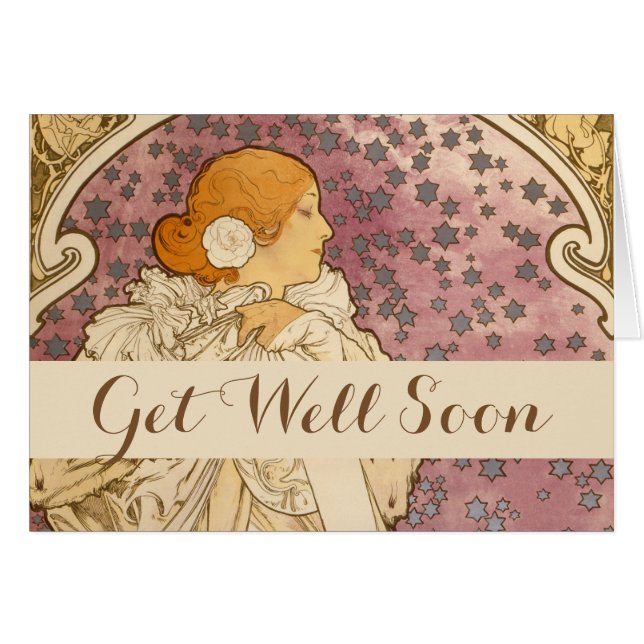 Mucha Art Nouveau Woman Beauty (Front Horizontal)