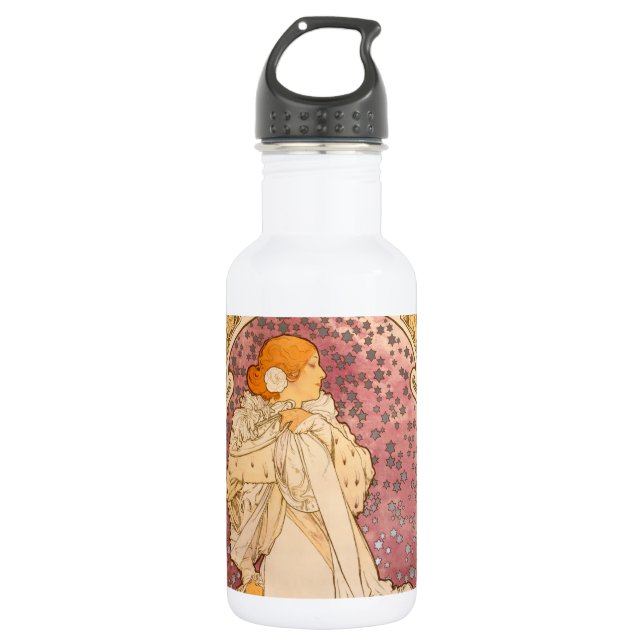 Mucha Art Nouveau Woman Beauty 532 Ml Water Bottle (Front)