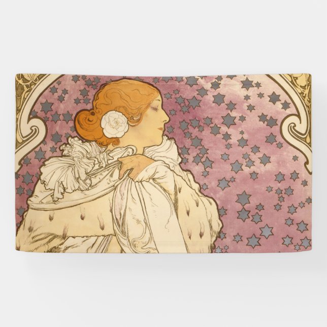Mucha Art Nouveau Woman Beauty Banner (Horizontal)