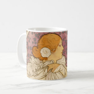 Mucha Art Nouveau Woman Beauty Coffee Mug