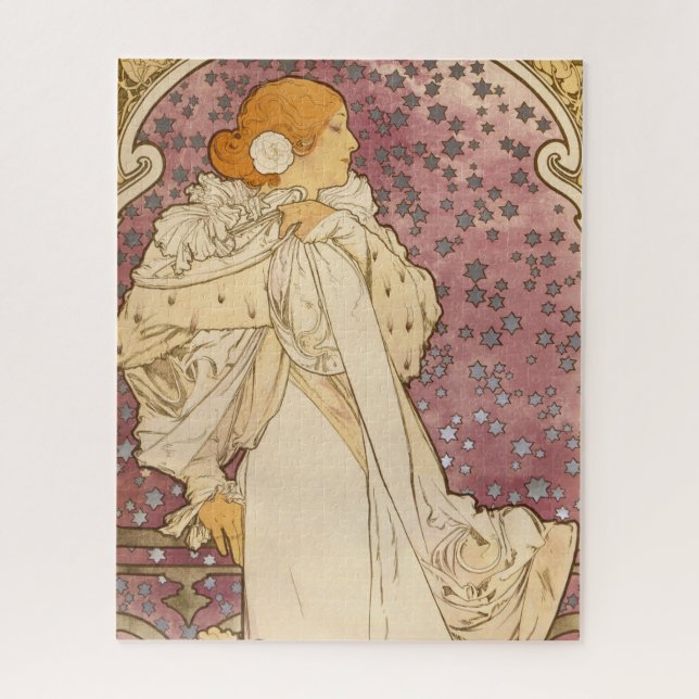 Mucha Art Nouveau Woman Beauty Jigsaw Puzzle (Vertical)