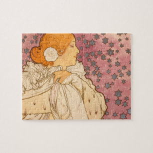 Mucha Art Nouveau Woman Beauty Jigsaw Puzzle