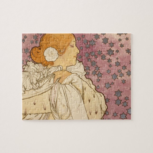Mucha Art Nouveau Woman Beauty Jigsaw Puzzle (Horizontal)