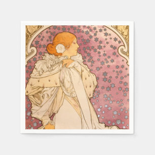 Mucha Art Nouveau Woman Beauty Napkin