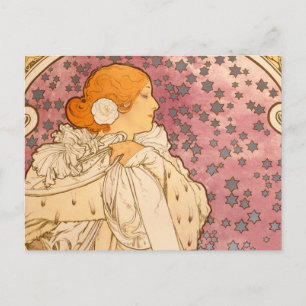 Mucha Art Nouveau Woman Beauty Postcard