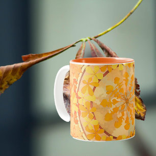 Mucha - Autumn foliage no2 -1902 Two-Tone Coffee Mug