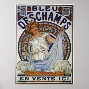 Mucha - Blue Deschamps Poster