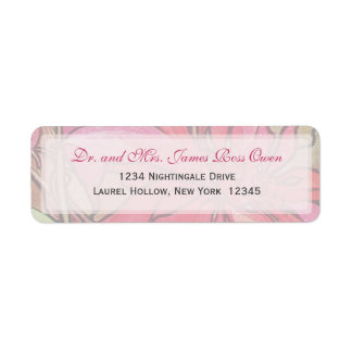 Mucha Christmas Poinsettias Return Address Labels