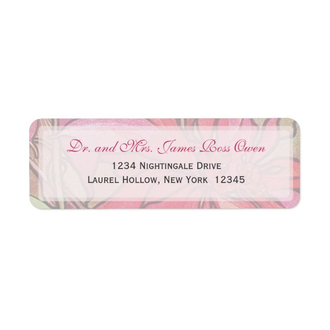 Mucha Christmas Poinsettias Return Address Labels (Front)