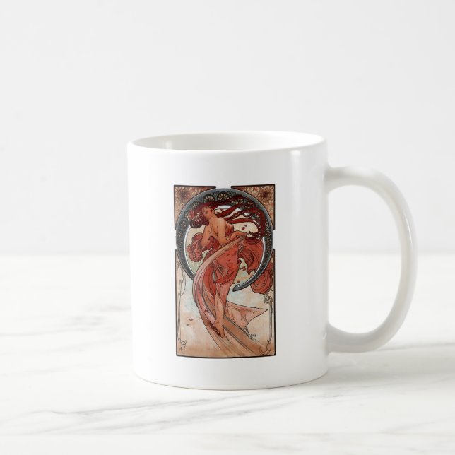 Mucha dance art deco lady coffee mug (Right)