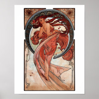Mucha dance art deco poster