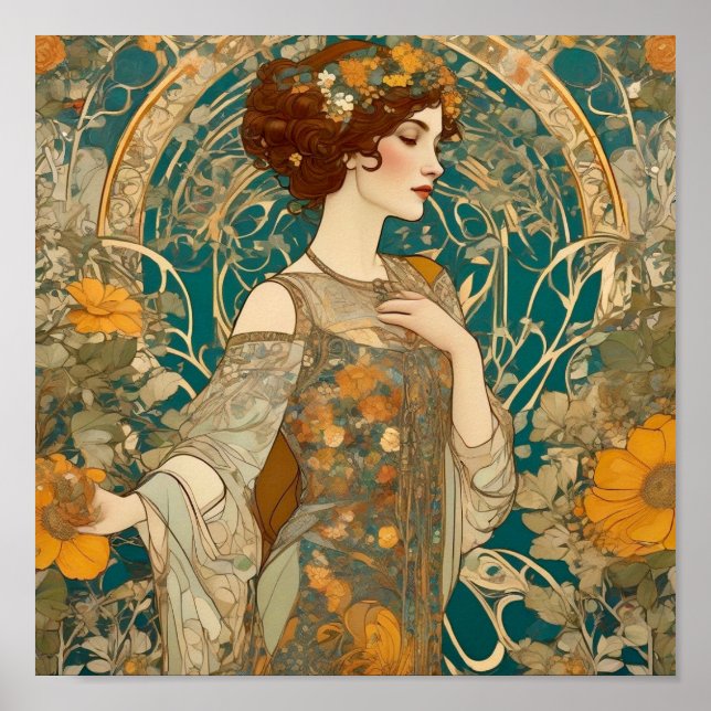 Mucha,Floral motifs,Advertising art,Czechoslovakia Poster (Front)