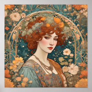 Mucha,Floral motifs,Advertising art,Czechoslovakia Poster