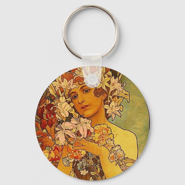 mucha flowers key ring (Front)