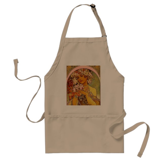 mucha flowers standard apron (Front)
