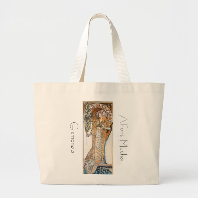 Mucha Gismonda  Beautiful Woman Jumbo Tote (Front)