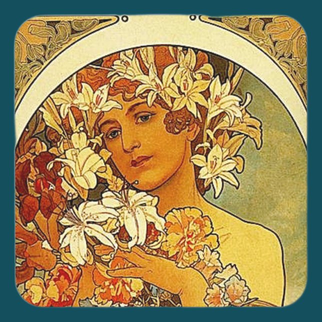 Mucha - Lady with Lilies Coaster (Creator Uploaded)