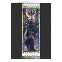 Mucha Moon Night Woman Art Nouveau Deco