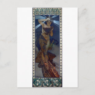 mucha morning star art nouveau poster woman postcard