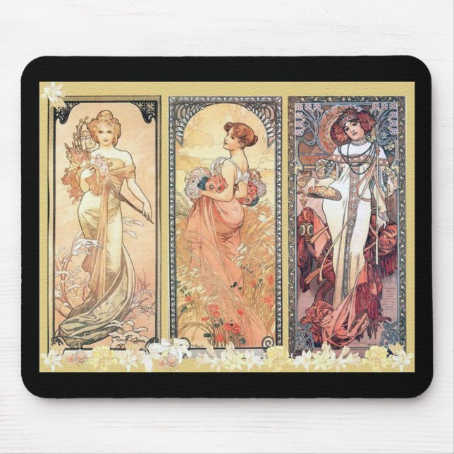 Mucha ~ Panel of Three Mouse Mat (Front)