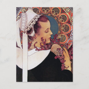 Mucha Postcard:   Alphonse Mucha - Art Nouveau Postcard